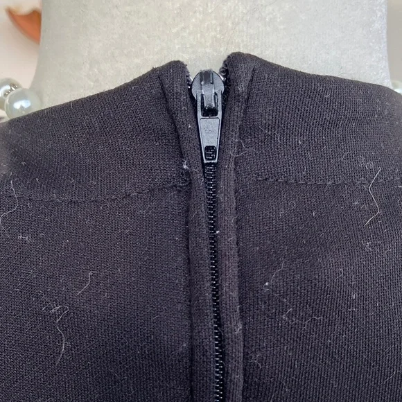 Vintage 80s Abstract Geometric Pattern Black & White Dress & Jacket Matching Set - Picture 9 of 11